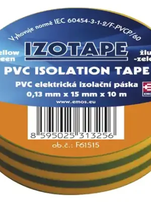 Páska izolační PVC 15/10m zelenožlutá EMOS Dokud Zásoby Vydrží