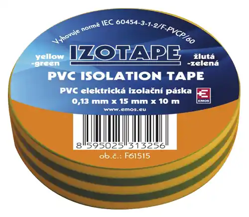 Páska izolační PVC 15/10m zelenožlutá EMOS Dokud Zásoby Vydrží