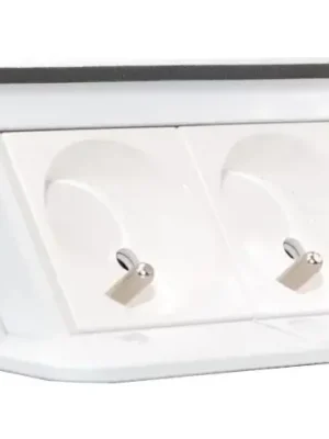 Pop-up blok, 2x zásuvka 230V, bílá lesklá barva, kabel 2m Oblíbený