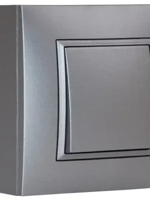 Vypínač nástěnný, řazení č.1, instalace na omítku, matné šedé metalizované barvy Akční Cena