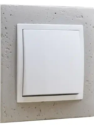 Časově Omezené Vypínač (spínač) s jednou klapkou ve světlém betonovém rámečku, instalace pod omítku, řazení č. 1/6/7 dle výběru, barva bílá + světlý beton