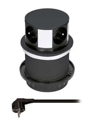 Odeslání Ihned Výsuvný zásuvkový blok, 4x zásuvka, barva černá, kabel 1.5m