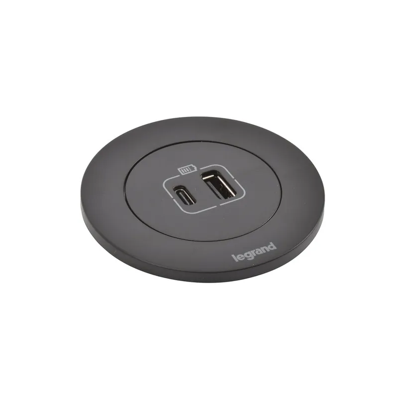 Zapuštěná nabíječka INCARA Disq 60, 1x USB-A + 1x USB-C, kabel 2m, barva černá Vrácení Zdarma