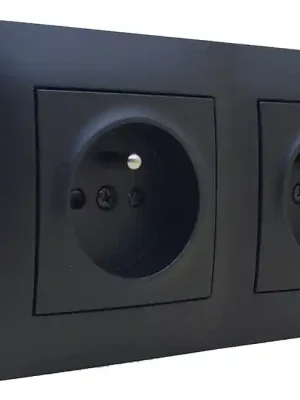 Expresní Doručení Zásuvkový blok nástěnný 2x 250V/16A, clonky, barva matná černá