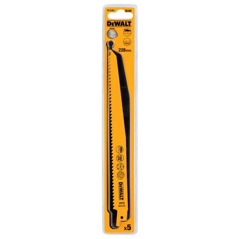 Tovární Cena DEWALT PLÁTEK PILOVÝ DT2349 DŘEVO S HŘEBÍKY, 228MM, (S111VF) BAL=5KS