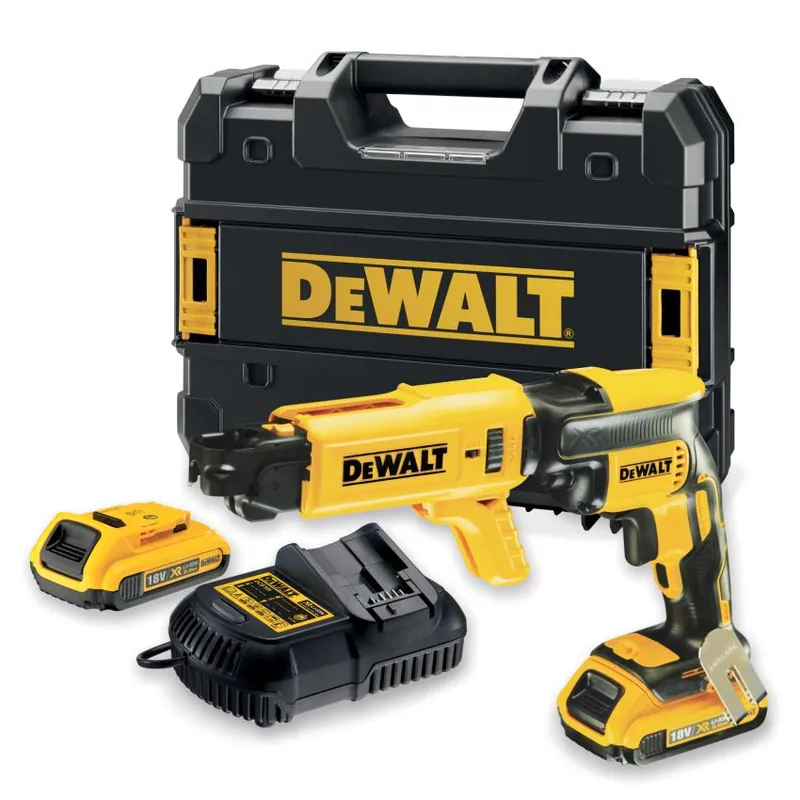 DEWALT ŠROUBOVÁK DCF620D2K BEZUHLÍKOVÝ, 2X18V 2AH AKU, NA SÁDROKARTON, S PODAVAČEM VRUTU Finální Výprodej