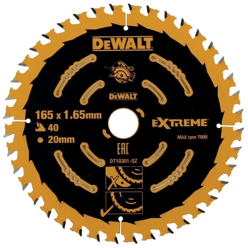 DEWALT KOTOUČ PILOVÝ 165X20MM 40 ZUBŮ ATB +20ST JEMNÝ ŘEZ DT10301-QZ Speciální Cena