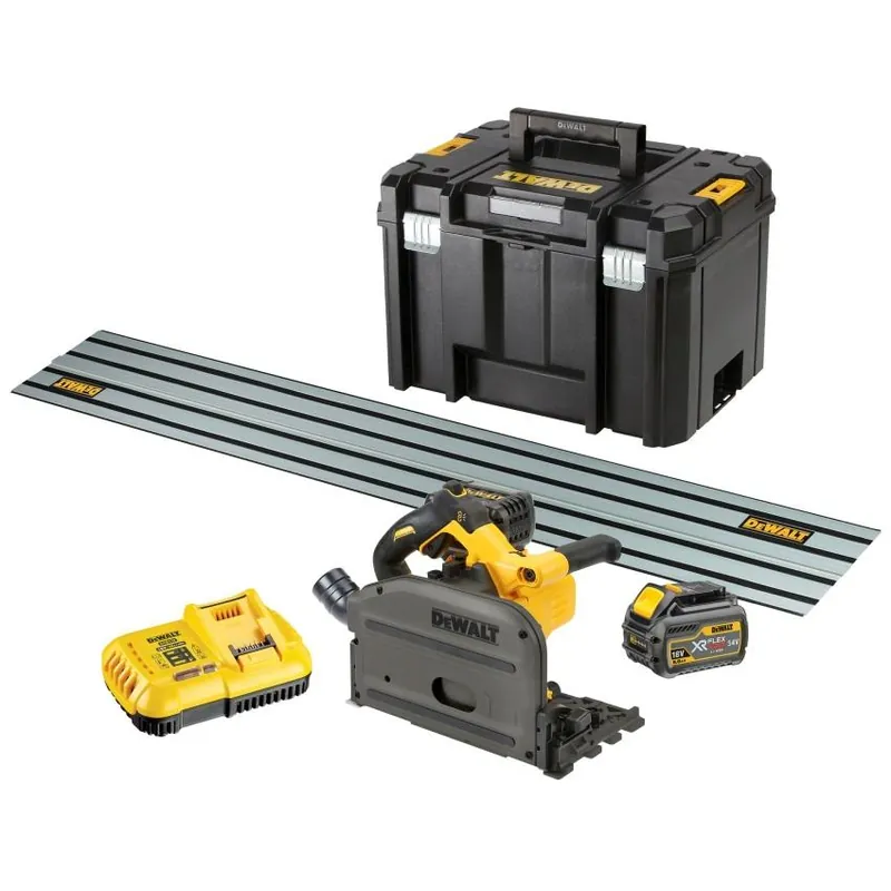 DEWALT PILA KOTOUČOVÁ 54V XR FLEXVOLT PONORNÁ SE ZÁKL. PRO VOD LIŠTY DEWALT DCS520T2R-QW Výprodej