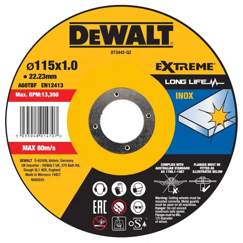 Značkový DEWALT ŘEZNÝ KOTOUČ 115X1X22,23MM NA NEREZ DT3442-QZ