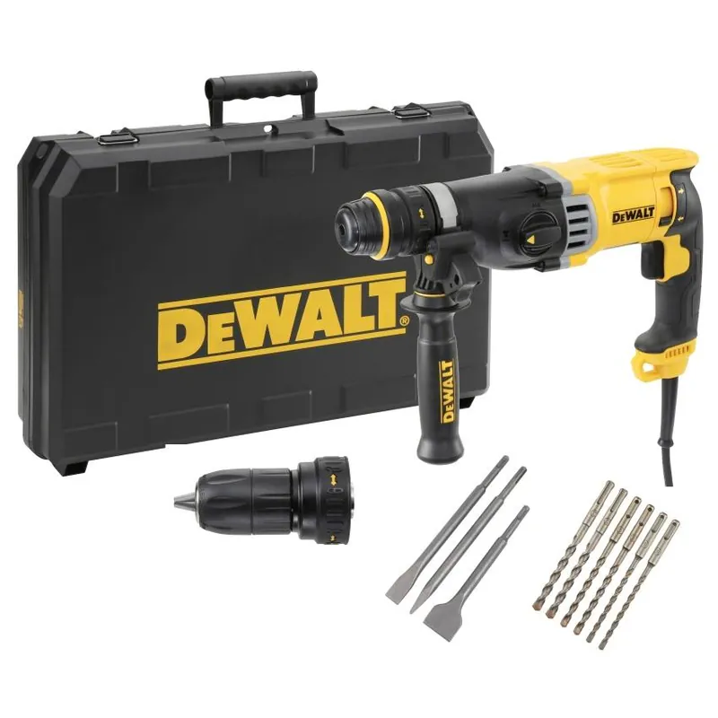 DEWALT KLADIVO D25144KP, 2KG KOMBI, 900W RYCHLOVÝMĚN.SKLÍČ. 3,0 J, PŘÍSLUŠENSTVÍ Ověřený