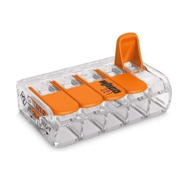 Bezpečná Platba Svorka WAGO 221-415 5 x 4 s páčkou