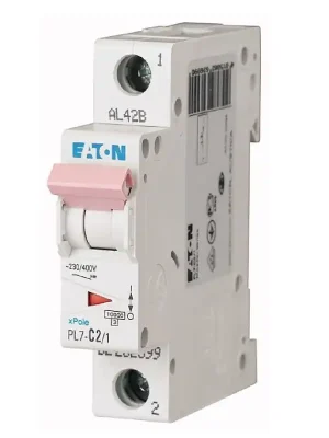 Časově Omezené Jednofázový jistič Eaton 264839 PL7-B2/1 na DIN lištu