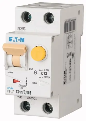 Zlevněný Proudový chránič s jističem Eaton 263519 PFL7-13/1N/B/003-A na DIN lištu