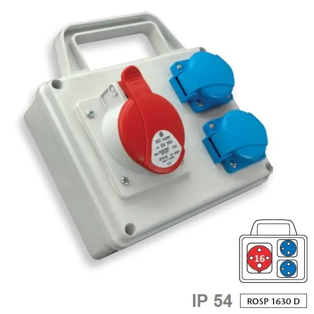 Ihned K Objednání Minizásuvková kombinace ROSP 1630 D Praktik-IP54, 1x1643, 2x230V s držákem