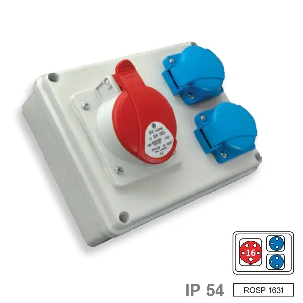 Minizásuvková kombinace SEZ ROSP 1631 Praktik-IP54, 1x1653, 2x230V Nová Kolekce