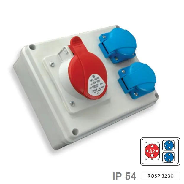 Minizásuvková kombinace ROSP 3230 Praktik-IP54, 1x3243, 2x230V Must-Have