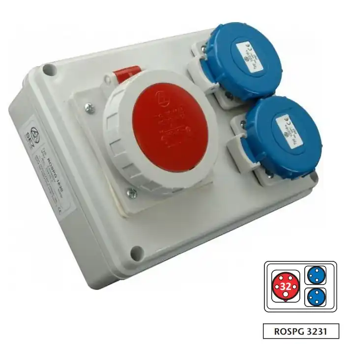 Minizásuvková kombinace SEZ ROSPG 3231 Praktik-IP67, 1x3253, 2x230V Nejlepší Volba