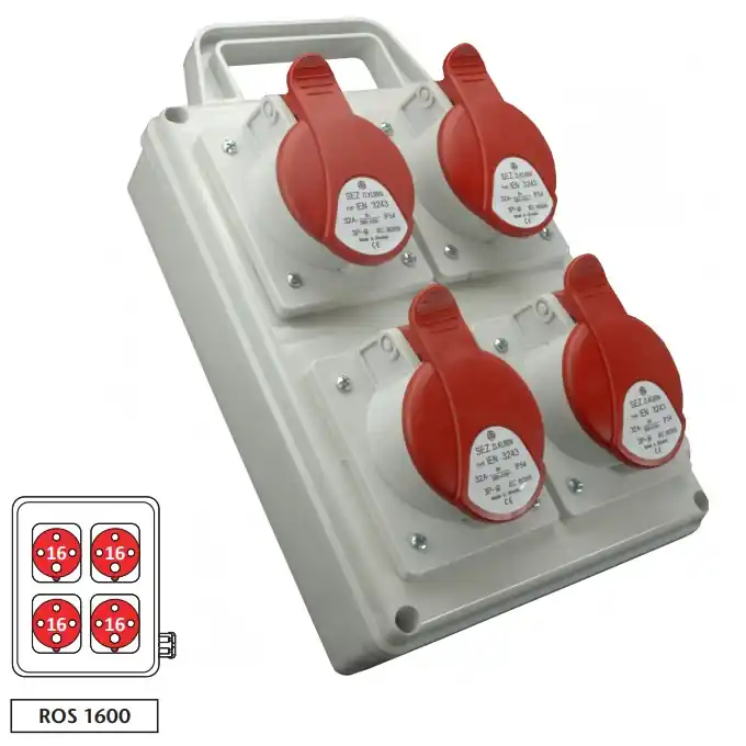 Ověřený Zásuvková rozvodnice ROS 1600 D 4x1643 s držákem, IP44