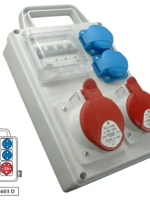 Kup Teď Zásuvková rozvodnice ROS-I 1603 D 1x3253+1x1653+2x230V jištěná, s držákem, IP44