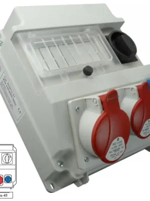 Dokud Zásoby Vydrží Zásuvková rozvodnice ROS 7/x-41 1x3243+1x1643+1x230V, se spínačem, 7 modulové okénko, IP54
