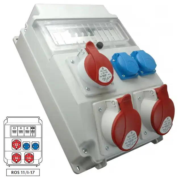 Expresní Doručení Zásuvková rozvodnice ROS 11/I-17 1x3253+2x1653+2x230V, jištěná, IP54