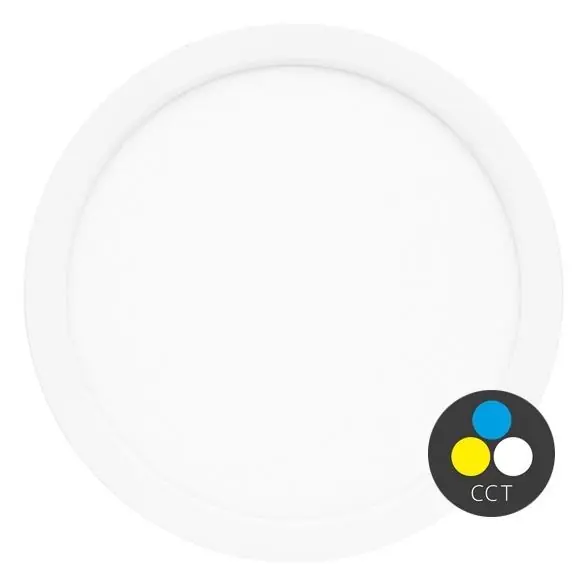 Vysoce Kvalitní ECOPLANET SVÍTIDLO LED WPCB2-18W/BI SMD KRUH 22,5CM 6/12/18W CCT 1880LM BÍLÁ