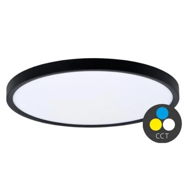 Sleva ECO SVÍTIDLO LED KRUH 32W 40CM CCT 3840LM IP40 ČERNÝ LEM, W007-CCT/32W/CR