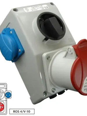 Minizásuvková rozvodnice ROS 4/V-10 s vypínačem 1x3253+2x230V, IP44 Originální