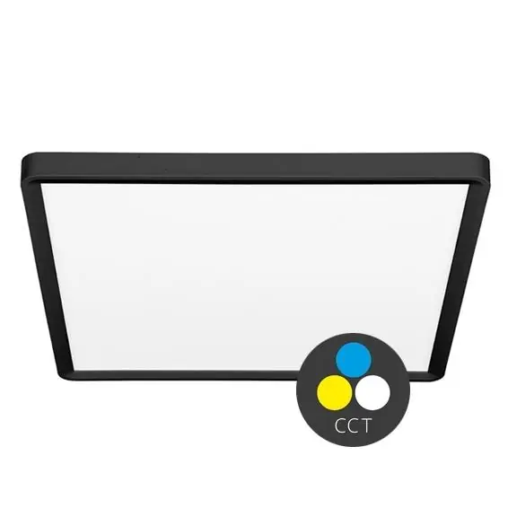 Akce Stropní LED svítidlo ECOPLANET TERY čtverec 24W 30cm CCT 2400lm IP40 černý lem W008S-CCT/24W/CR