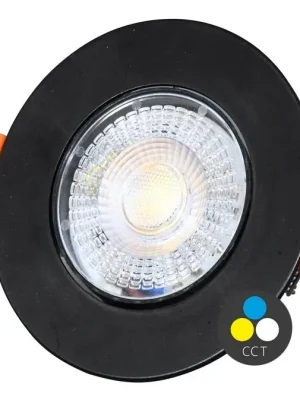 Odeslání Ihned Vestavné LED svítidlo ECOPLANET ZITA kruh výklopný 7W IP20 560lm CCT černá LED-YL201/7W/CCT/CR