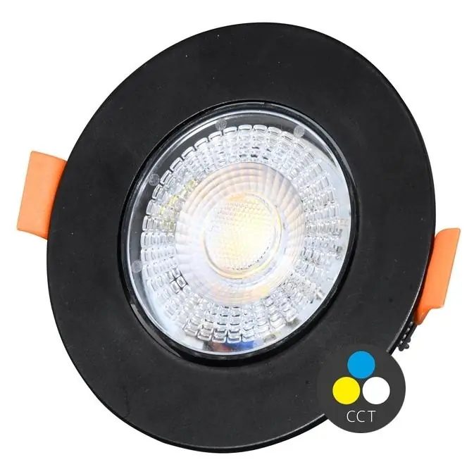 Odeslání Ihned Vestavné LED svítidlo ECOPLANET ZITA kruh výklopný 7W IP20 560lm CCT černá LED-YL201/7W/CCT/CR