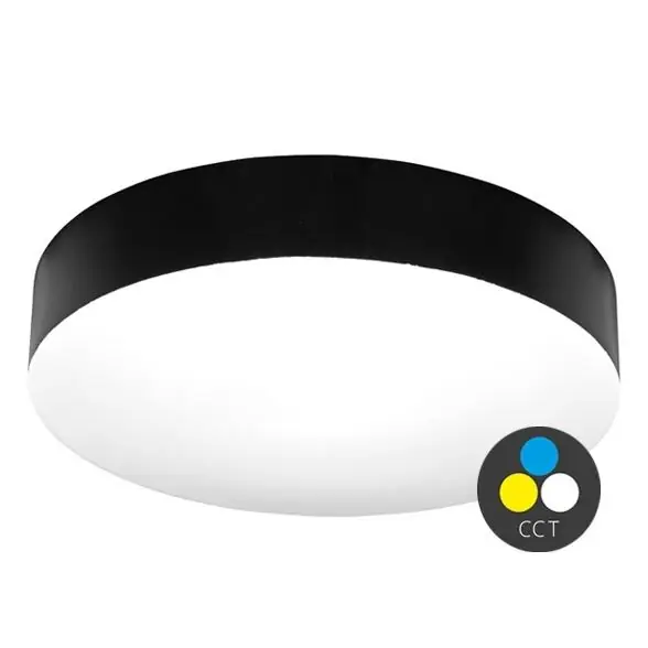Stropní LED svítidlo ECOPLANET MAKARON kruh 24W 2040lm CCT IP44 černá WML300-CCT/24W/CR Nakupujte Hned