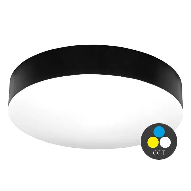 Novinka Stropní LED svítidlo ECOPLANET MAKARON kruh 50W 4250lm CCT IP44 černá WML500-CCT/50W/CR
