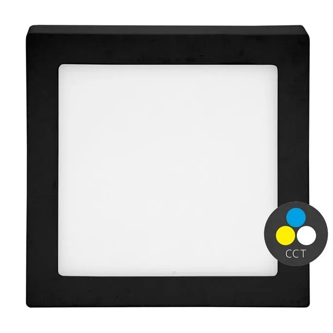 Přisazený LED čtverec Ecoplanet RAFA 2 22,5x22,5cm 18W CCT IP44 1550lm černá LED-CSQ-CCT/18W/CR Odeslání Ihned