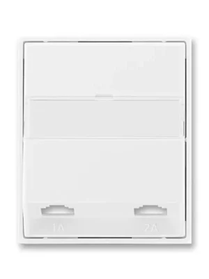 ABB 5013E-A00215 03 Element Kryt zásuvky telefonní, dvojnásobné, bílá/bílá Nová Kolekce