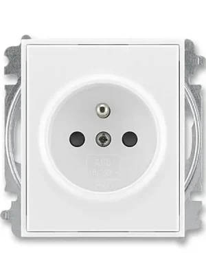 ABB 5519E-A02357 03 Element Zásuvka jednonásobná, chráněná, s clonkami, s bezšroub. bílá/bílá Originální
