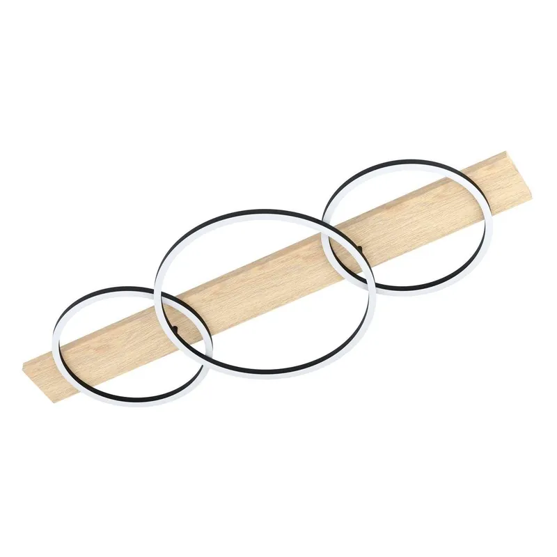 Levný Stropní svítidlo EGLO BOYAL 2x12W 1x12W 3000K 3400lm IP20 ocel dřevo černá hnědá 901717