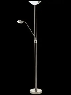 Sezónní Sleva BAYA LED 93874, LED STOJANOVÁ LAMPA, MATNÝ NIKL/BÍLÁ, 3000K