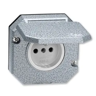 Značkový ABB 5518-2790 Venkovní zásuvka jednonásobná, vestavná s víčkem, Al, IP55