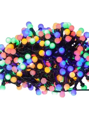 Rychlé Dodání EGLO STAR LED ŘETĚZ 411349 BERRY MINI 6M 300X0,066W BAREVNÝ 230VAC IP44 ČASOVAČ ČERNÁ