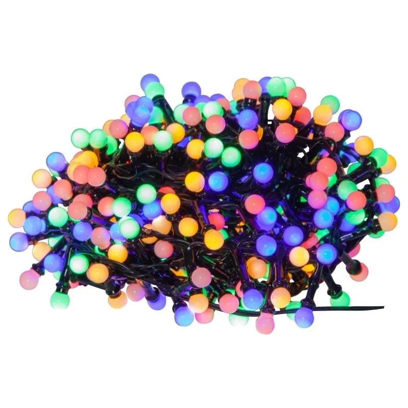 Rychlé Dodání EGLO STAR LED ŘETĚZ 411349 BERRY MINI 6M 300X0,066W BAREVNÝ 230VAC IP44 ČASOVAČ ČERNÁ