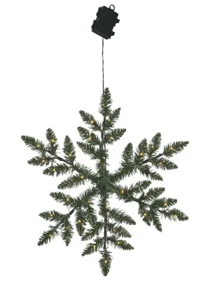 EGLO STAR VLOČKA LED 612-66 SNOWFLAKE 36LED, 3XBAT AA, ČASOVAČ, IP44, ZELENÁ Originální