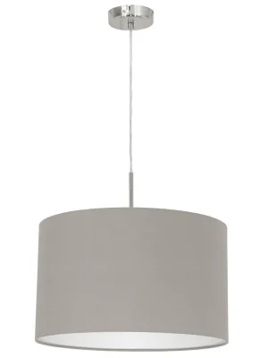 EGLO SVÍTIDLO 31572 PASTERI 1X60W E27 ZÁVĚSNÉ TEXTIL TAUPE(HNĚDO-ŠEDÁ) Ihned K Objednání