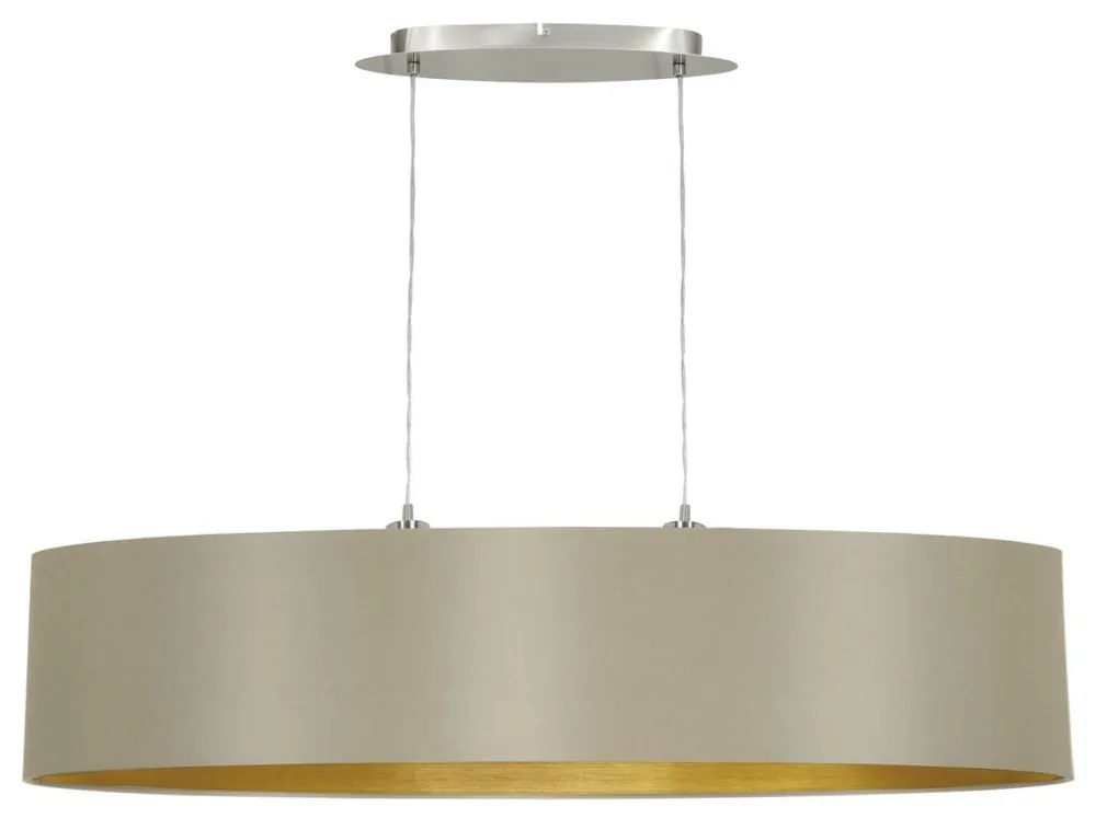 Vysoce Kvalitní EGLO SVÍTIDLO 31618 MASERLO, 2X60W E27, 1000MM, ZÁVĚS. 1,1M, NIKL MAT./TM.ŠEDÁ