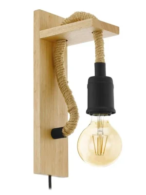 EGLO SVÍTIDLO 43197 RAMPSIDE 1X28W E27 NÁST. DŘEVO ČERNÁ, HNĚDÁ Nová Kolekce