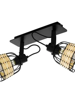 Bodové svítidlo EGLO ANWICK 1 E27 2x40W IP20 ocel černá ratan 43325 Akce