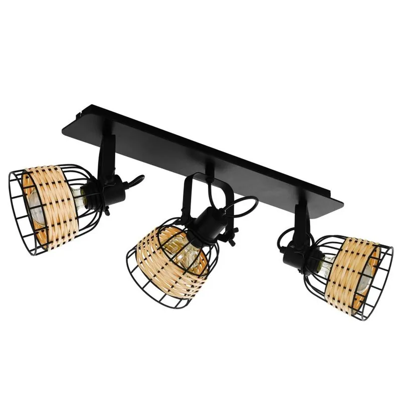 Nejlepší Cena EGLO SVÍTIDLO 43326 ANWICK 3X E27 MAX 40W STROPNÍ BODOVÉ ČERNÁ RATAN