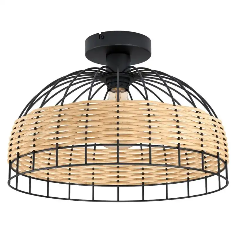 EGLO SVÍTIDLO 43398 ANWICK 1X E27 MAX 60W STROPNÍ ČERNÁ RATAN Novinka
