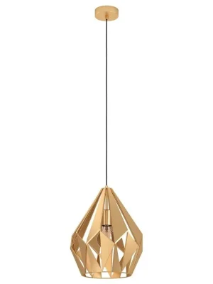 Speciální Cena EGLO SVITIDLO 43814 CARLTON 2 1X60W E27 ZÁVĚS. OCEL ZLATÁ