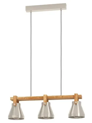 Akční Nabídka Závěsné svítidlo EGLO CAWTON 3x40W E27 ocel dřevo 43952
